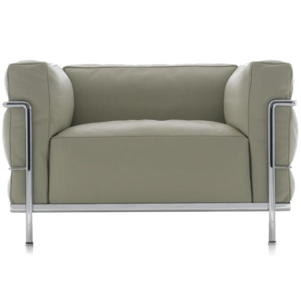 POLTRONA LC 3 1 LUGAR ESTRUTURA EM AÇO INOX E CROMADA - Image 2