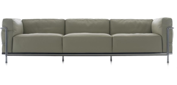 SOFÁ LC 3 3 LUGARES  ESTRUTURA EM AÇO INOX E CROMADO - Image 4