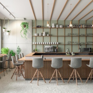 BANQUETA OPUS  WOOD BASE MADEIRA  E METÁLICA  TC