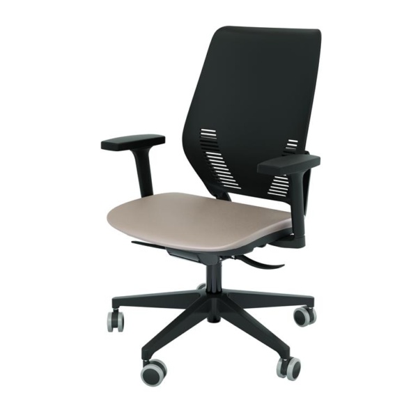 POLTRONA EASY PLASTIC TC - ENCOSTO PRETO,BRANCO E GRAFITE - Image 6