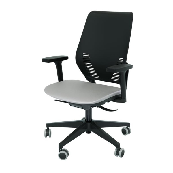 POLTRONA EASY PLASTIC TC - ENCOSTO PRETO,BRANCO E GRAFITE - Image 7